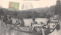 Ile SALOMON - Pirogue De Chef - Cachet Port Vila, Nouvelles-Hébrides - Voyagé 1909 (2 Scans) - Solomon Islands