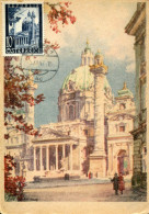 X0169 Austria, Maximum 1947 Karlskirche In Vienna, St.charles Church Of Vienna,architecture - Cartas Máxima