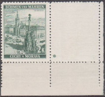 055/ Pof. 34; Corner Stamp With Coupon, Plate Mark + - Neufs