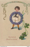 Kind Met Bloemenkrans Klavertje 4  Four-leaf Clover 1915 - Portretten