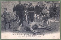 CPA TOP ANIMATION - CHASSE A COURRE - ÉQUIPAGE DU RALLYE BONNELLES EN FORET DE RAMBOUILLET - HALLALI PAR TERRE - Hunting