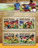 GUINEE-BISSAU - GUINEA BISSAU - B/F - M/S - 2016 - SPORTS - RUGBY - 4 Timbres - 4 Stamps - - Guinea-Bissau