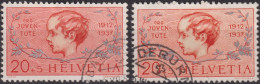1937 Schweiz > Pro Juventute ° Mi:CH 316, Yt:CH 305, Zum:CH J83,!! Farbunteschied, Knabenkopf - Usati