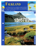 ILE FALKLAND  1/3 Série Iles Océan Atlantique Géographie Découverte Fiche Dépliante - Géographie