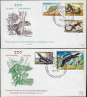 Belgique 1965 Y&T 1344 à 1348 Sur FDC. Reptiles Du Zoo D'Anvers. Caméléon, Iguane, Varan Du Nil, Varan De Komodo, Tortue - Altri & Non Classificati