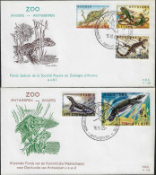 Belgique 1965 Y&T 1344 à 1348 Sur FDC. Reptiles Du Zoo D'Anvers. Caméléon, Iguane, Varan Du Nil, Varan De Komodo, Tortue - Other & Unclassified