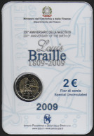 2009 Italia € 2,00 Louis Braille FDC - Italy