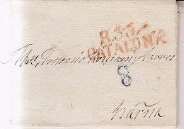 Año 1838 Prefilatelia Carta  Marcas R33 Cataluña Reus Porteo 8 - ...-1850 Voorfilatelie