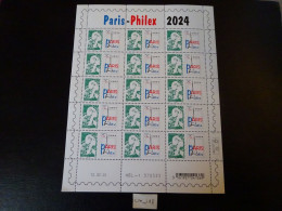 2024 FRANCE FEUILLET DATÉ 12.02.24 HÉL.-1  LETTRE VERTE MARIANNE L'AVENIR  - PARIS PHILEX 2024 Neuf** - 2020-…