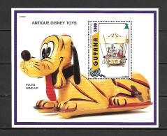 Disney Guyana 1996 Antique Toys - Pluto Wind-UP MS MNH - Disney