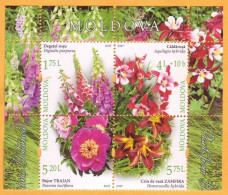 2017  Moldova Moldavie Moldau. Botanical Garden. Flowers. Set 4 Stamps Mint - Moldawien (Moldau)