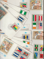 Flag Series FDC From United Nations - 34 Covers. Postal Weight Approx 240 Gramms. Please Read Sales Con - Omslagen