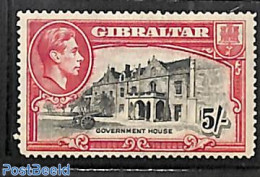 Gibraltar 1938 5Sh, Perf. 14, Stamp Out Of Set, Unused (hinged), Art - Architecture - Gibraltar