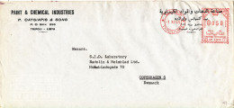 Libya Air Mail Cover With Red Meter Cancel 1-11-1965 Sent To Denmark - Libia