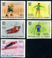 Niger 1976 Olympic Games 5v Imperforated, Mint NH, Sport - Ice Hockey - Olympic Winter Games - Skating - Skiing - Hockey (sur Glace)