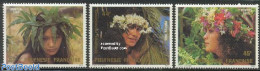 French Polynesia 1983 Flower Crowns 3v, Mint NH, Nature - Flowers & Plants - Unused Stamps