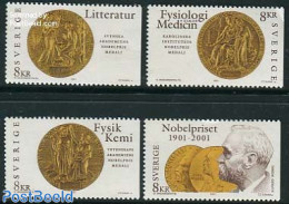 Sweden 2001 Nobel Prize Centenary 4v, Joint Issue USA, Mint NH, History - Various - Nobel Prize Winners - Joint Issues - Ongebruikt