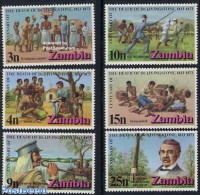 Zambia 1973 David Livingstone 6v, Mint NH, History - Nature - Explorers - Water, Dams & Falls - Erforscher