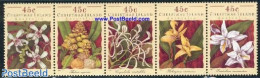 Christmas Islands 1994 Orchids 5v [::::], Mint NH, Nature - Flowers & Plants - Orchids - Christmaseiland