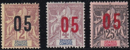 Grande Comore N°20A,21A,24A - Variété Chiffres Espacés - Neuf Sans Gomme - TB - Ungebraucht