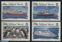 Falkland Islands 1993 Tourism 4v, Mint NH, Nature - Transport - Various - Birds - Penguins - Ships And Boats - Tourism - Barche