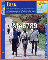 ILE BIAK 2/4 Série Iles Océan Pacifique Sud Géographie Art Culture Traditions Et Artisanat Fiche Dépliante - Geographie