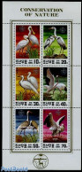 Korea, North 1991 Birds 6v M/s, Mint NH, Nature - Birds - Storks - Corée Du Nord
