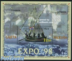 Croatia 1998 Expo 98 Lisbon S/s, Mint NH, Transport - Various - Ships And Boats - World Expositions - Barche