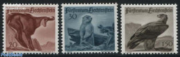 Liechtenstein 1947 Animals 3v, Unused (hinged), Nature - Animals (others & Mixed) - Birds Of Prey - Unused Stamps