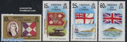 Tristan Da Cunha 1985 Flags 4v, Mint NH, History - Nature - Transport - Flags - Birds - Ships And Boats - Barche