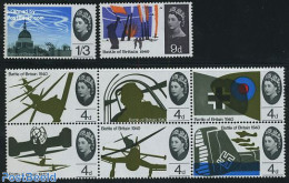 Great Britain 1965 Battle Of Britain 8v ([++]+2v), Mint NH, History - Transport - Militarism - World War II - Aircraft.. - Unused Stamps