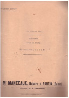 NOTORIETE  Succession LOUVET Octobre 1931 à Pantin 3 Pages - Avvisi Di Necrologio