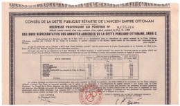 ACTION  Dette De L'empire OTTOMAN Récépicé Provisoire 1.000 Francs Au Porteur - Asie