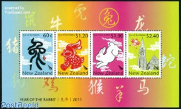 New Zealand 2011 Year Of The Rabbit 4v M/s, Mint NH, Nature - Religion - Various - Rabbits / Hares - Churches, Temples.. - Unused Stamps