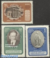 Russia, Soviet Union 1951 M.I. Kalinin 5th Death Anniversary 3v, Mint NH, Art - Museums - Unused Stamps
