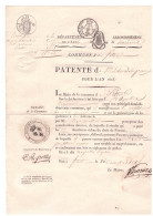 FITOU Arr NARBONNE Aude  Patente  De Marchand De Paux  (peaux)  An 1818  - Manuscrits