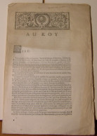 Lettre Au Roi An 1730 DOULENS AMIENS  CORBIE Eleonore D'Oglethorpe Veuve Marquis De MEZIERES Charles Joseph LAMORAL - Gesetze & Erlasse