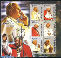 Guinea Bissau 2005 Pope John Paul II 6v M/s, Mint NH, Religion - Pope - Religion - Popes