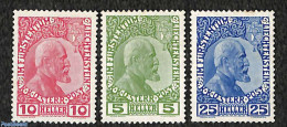 Liechtenstein 1912 Johann II 3v, Coated Paper, Mint NH, History - Kings & Queens (Royalty) - Nuevos
