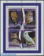 Korea, North 2000 Owls 4v M/s, Mint NH, Nature - Birds - Birds Of Prey - Owls - Corea Del Nord