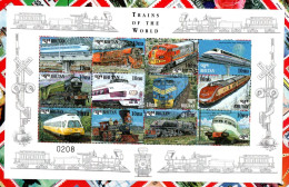 BHOUTAN - BHUTAN - B/F - M/S - 1999 - TRAINS DU MONDE - TRAINS OF THE WORLD - TRAINS - EISENBAHN - - Bhután