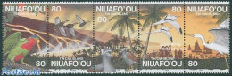 Niuafo'ou 1994 Volcano/evacuation 5v [::::], Mint NH, History - Nature - Transport - Geology - Birds - Parrots - Ships.. - Barche