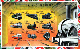 BHOUTAN - BHUTAN - B/F - M/S - 1999 - TRAINS DU MONDE - TRAINS OF THE WORLD - TRAINS - EISENBAHN - - Bhután