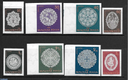 Hungary 1960 Lace 8v Imperforated, Mint NH, Various - Textiles - Unused Stamps