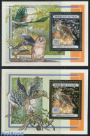 Chad 2003 Birds 2 S/s, Silver/gold, Mint NH, Nature - Birds - Birds Of Prey - Other & Unclassified