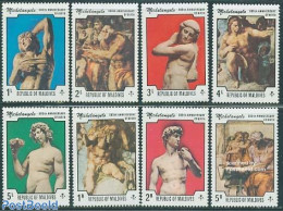 Maldives 1975 Michelangelo 8v, Mint NH, Art - Michelangelo - Paintings - Sculpture - Skulpturen