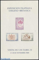 Chile 1968 Elizabeth Visit Imperforated Sheet, Mint NH, History - Coat Of Arms - Kings & Queens (Royalty) - Koniklijke Families