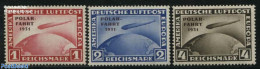 Germany, Empire 1931 Polarfaht 1931 Overprints 3v, Mint NH, Transport - Zeppelins - Nuovi