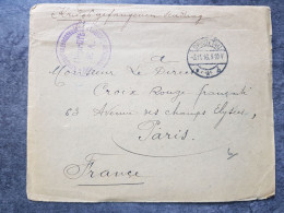 ENVELOPPE  De PRISONNIER DE GUERRE Ww1 - Pour La Croix Rouge Française Paris - 1914-18