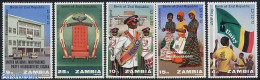 Zambia 1973 2nd REPUBLIC 5V, Mint NH, History - Performance Art - Transport - Various - Flags - Dance & Ballet - Autom.. - Baile